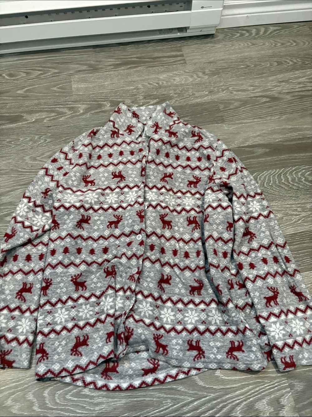 George Grey and Red Holiday Reindeer Cardigan